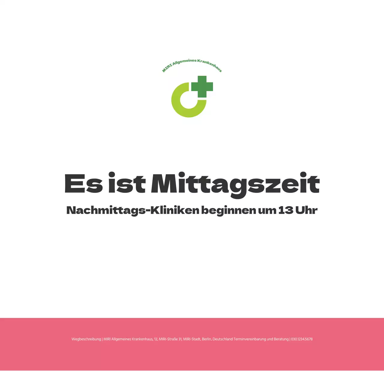 Ein festliches Krankenhaus mit Illustrationen zum Thema Gesundheit und Familie und farbenfrohen Akzenten