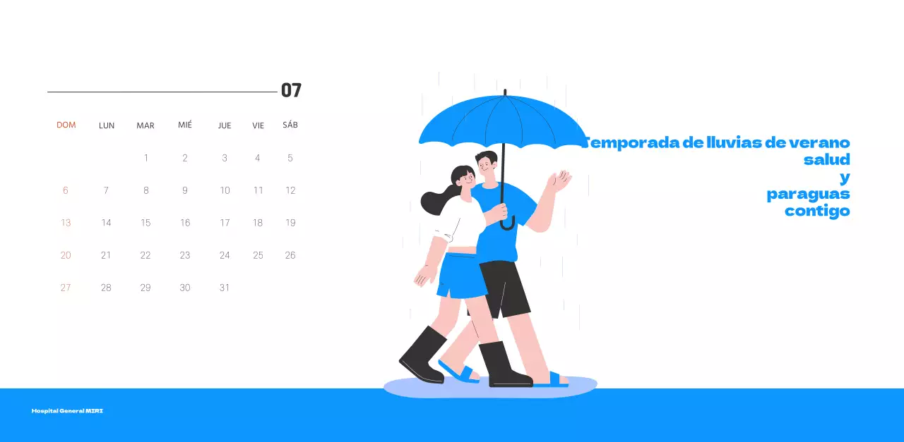 Un hospital festivo con ilustraciones de temática sanitaria y familiar y acentos de color