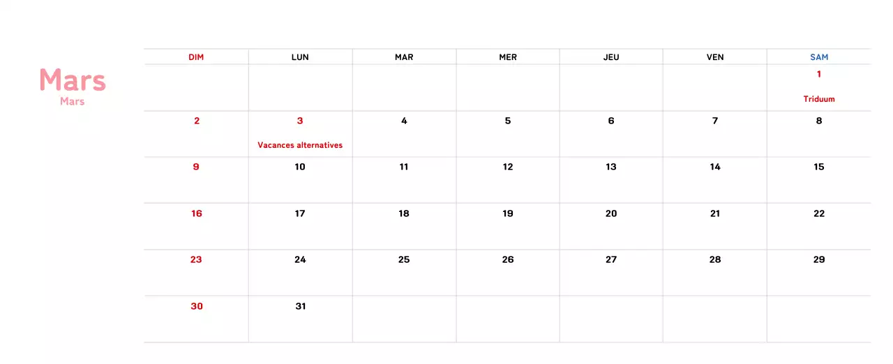 Calendrier du Nouvel An avec illustrations chaleureuses