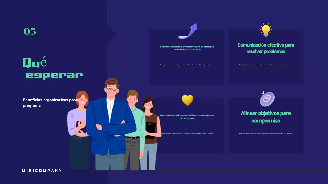 Propuesta de taller sencillo en azul marino y verde