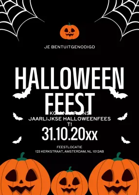 zwarte traditionele Halloween-uitnodiging