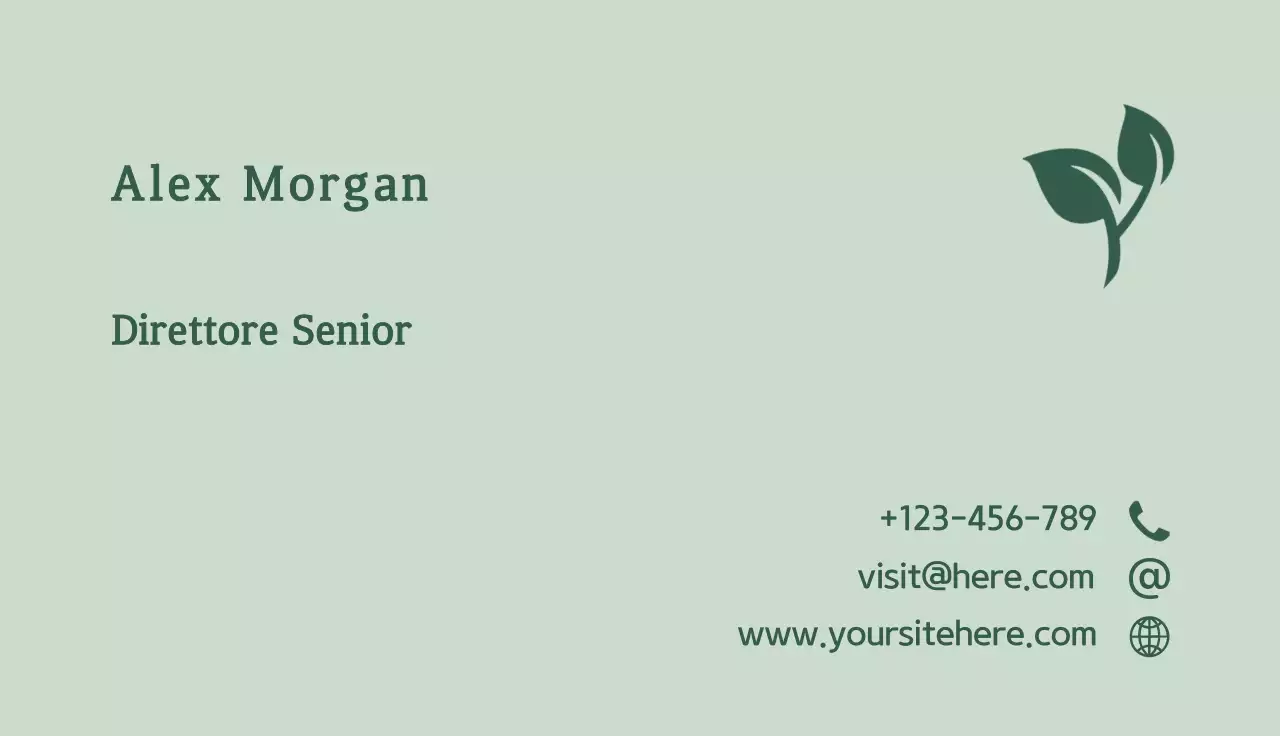 biglietto da visita minimalista alla menta