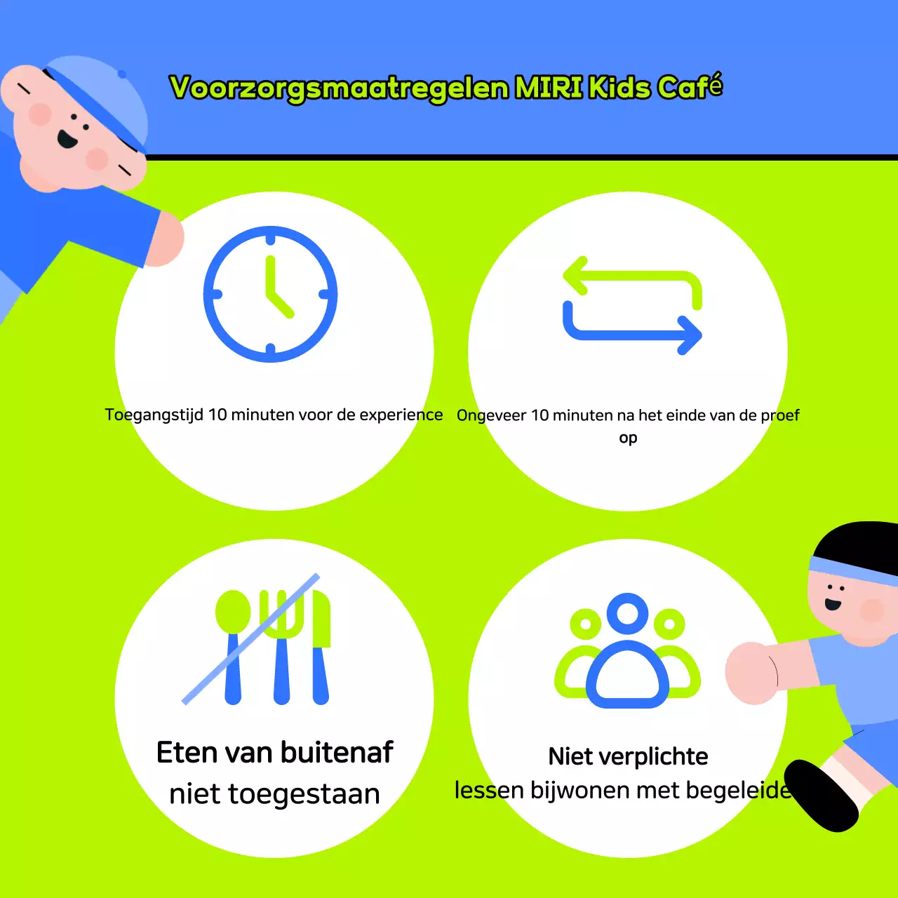 Nieuwjaarspromotie van leuke kindercafés