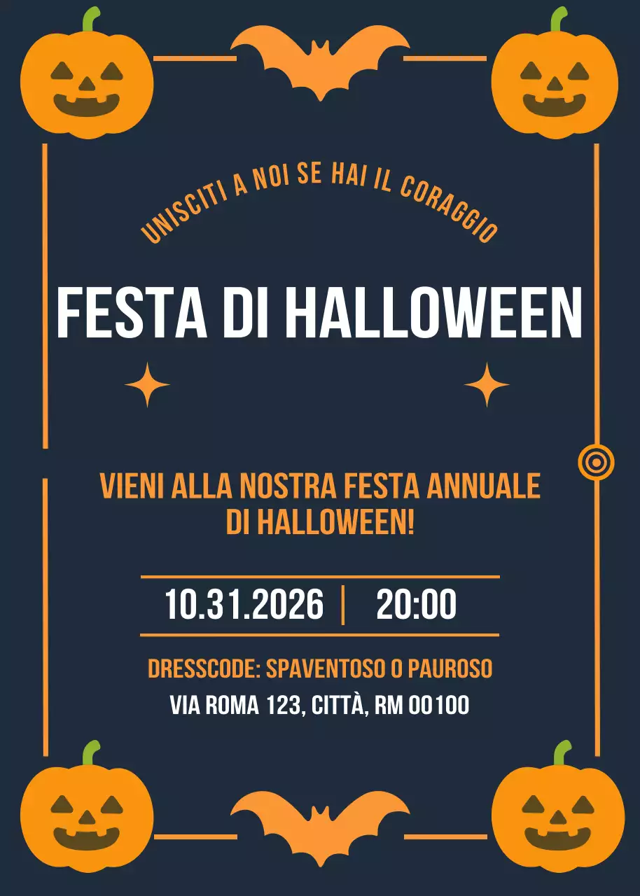 Invito di Halloween retrò arancione