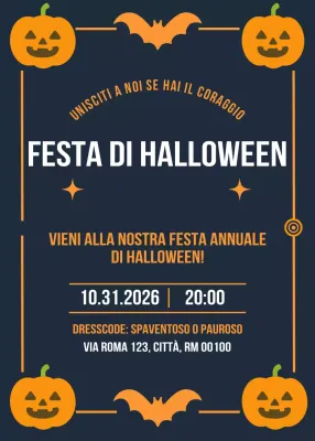Invito di Halloween retrò arancione