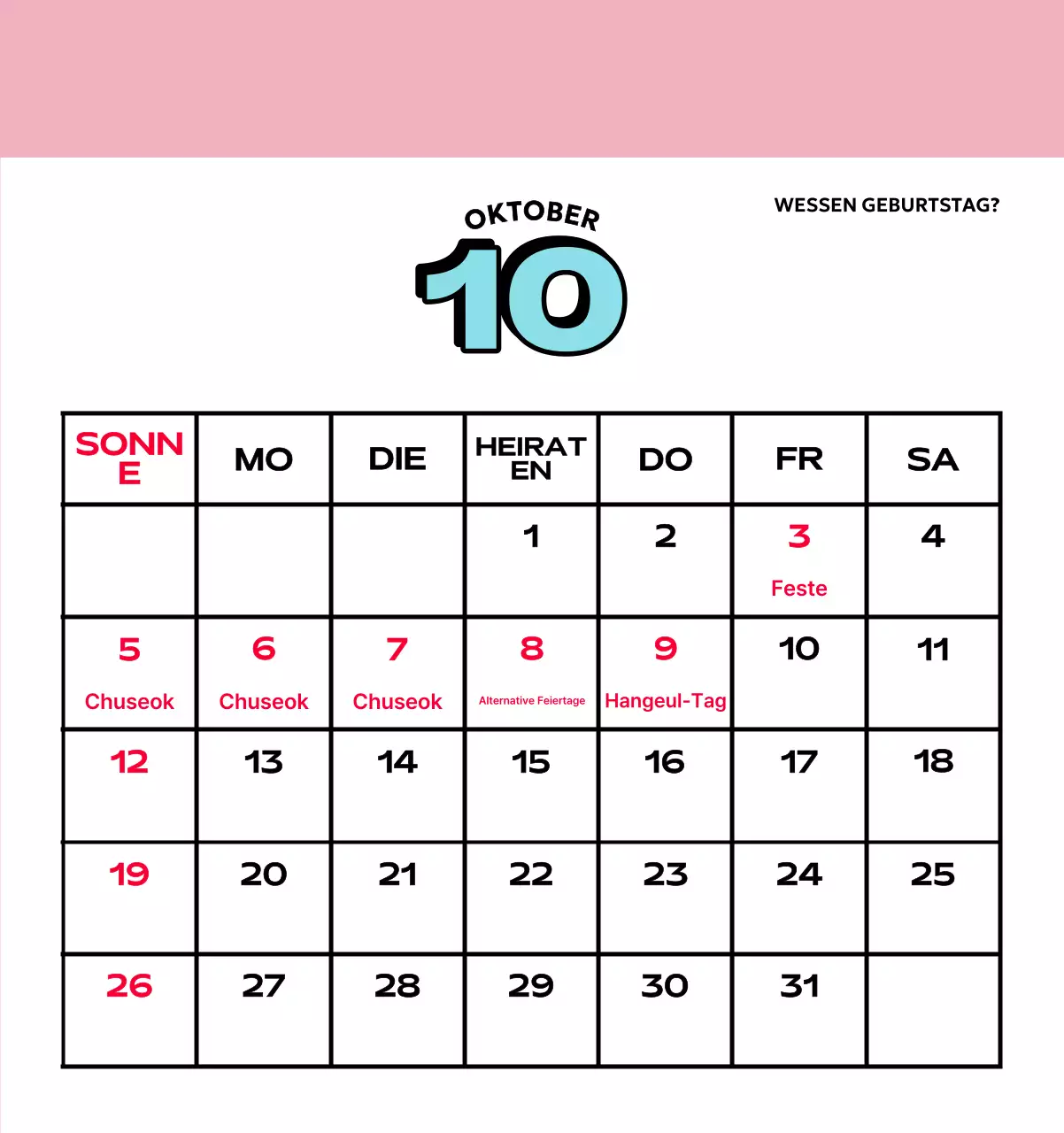 Bunte Kalender mit einer Vielzahl von Retro-Illustrationen