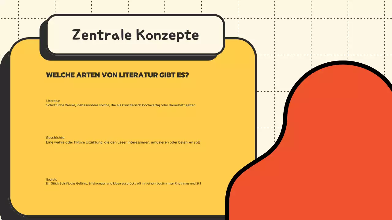 Gelb Orange Illustrative Unterrichtsmaterialien Literaturpräsentation