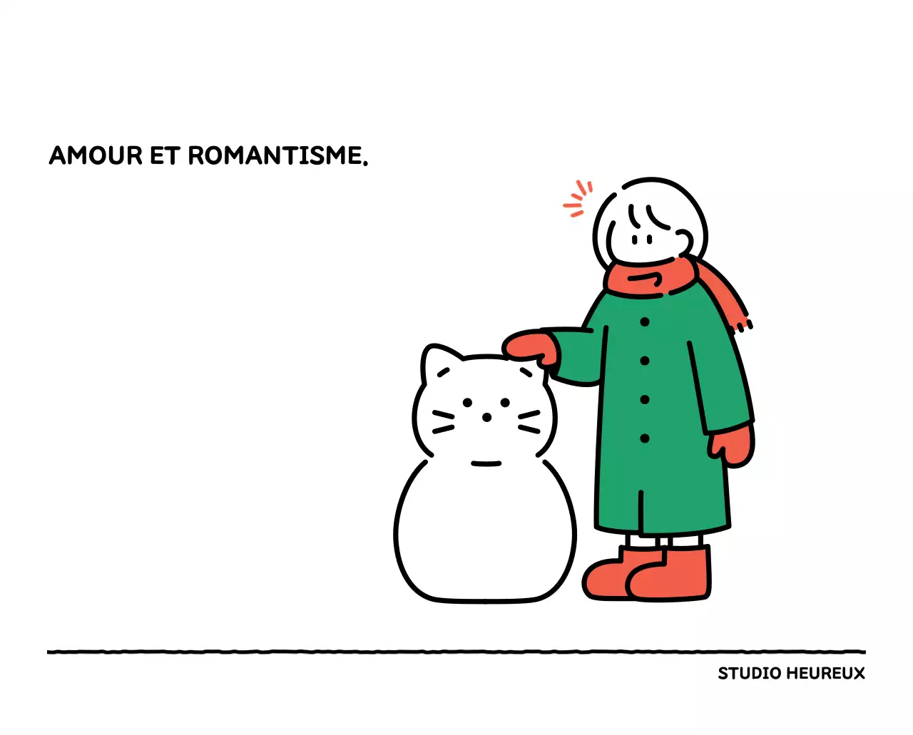 Calendrier illustré avec un joli style de lignes