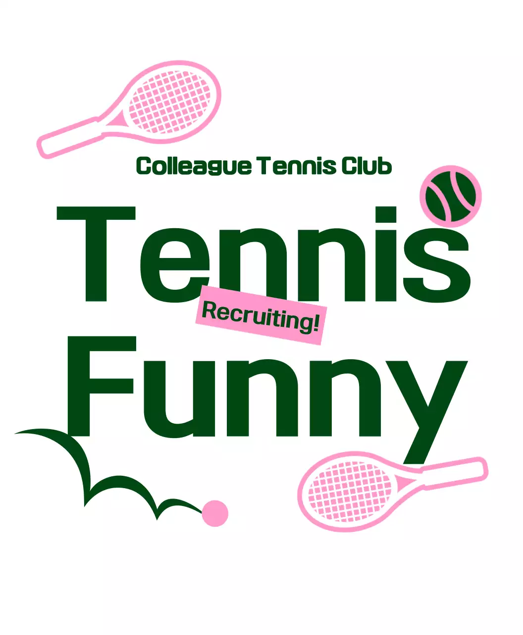 Pink simple tennis logo