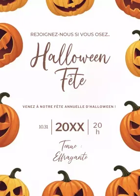 invitation rétro orange pour Halloween