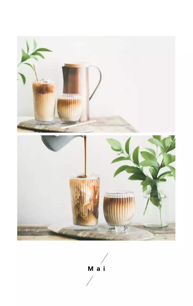 Calendrier de bureau photo simple pour les cafés dans les tons blancs