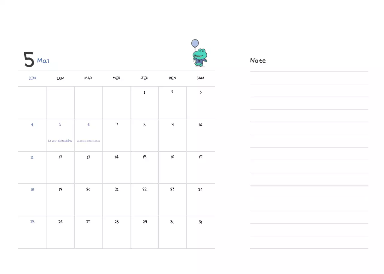 Un calendrier avec un concept d'illustration Ago mignon