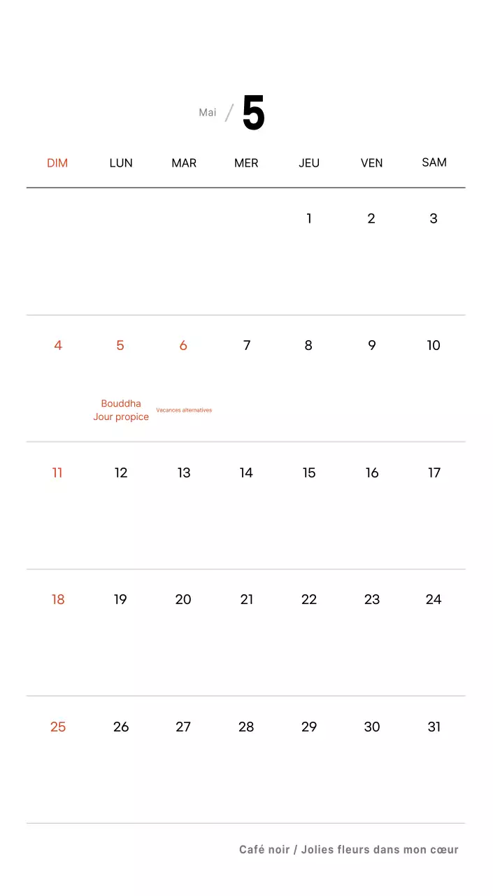 Calendrier de bureau photo simple pour les cafés dans les tons blancs