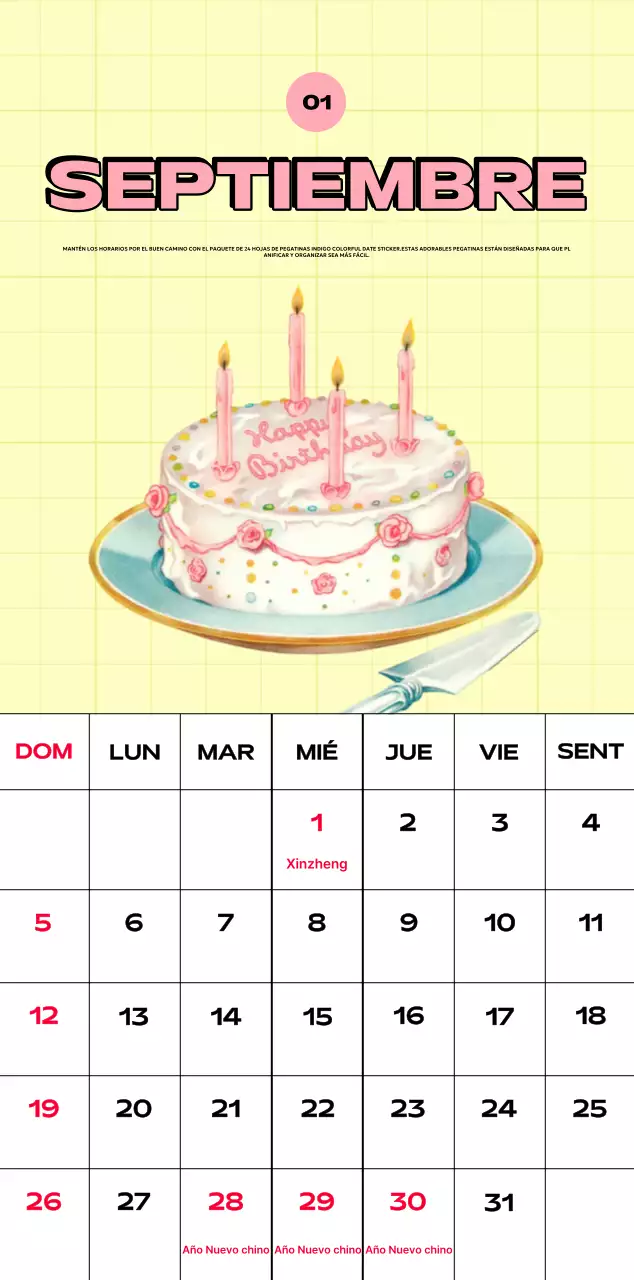 Coloridos calendarios con diversas ilustraciones retro