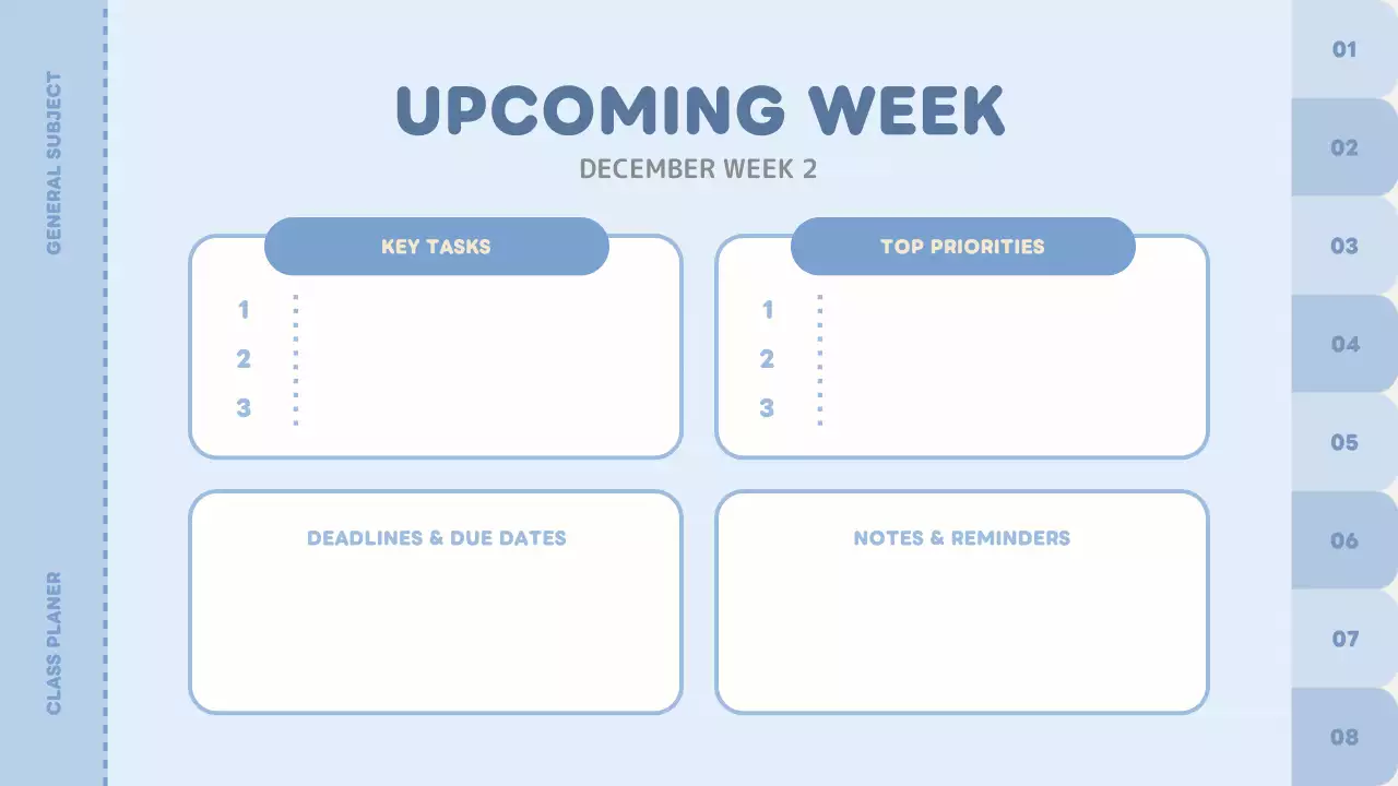 Blue Simple Class Agenda Presentation