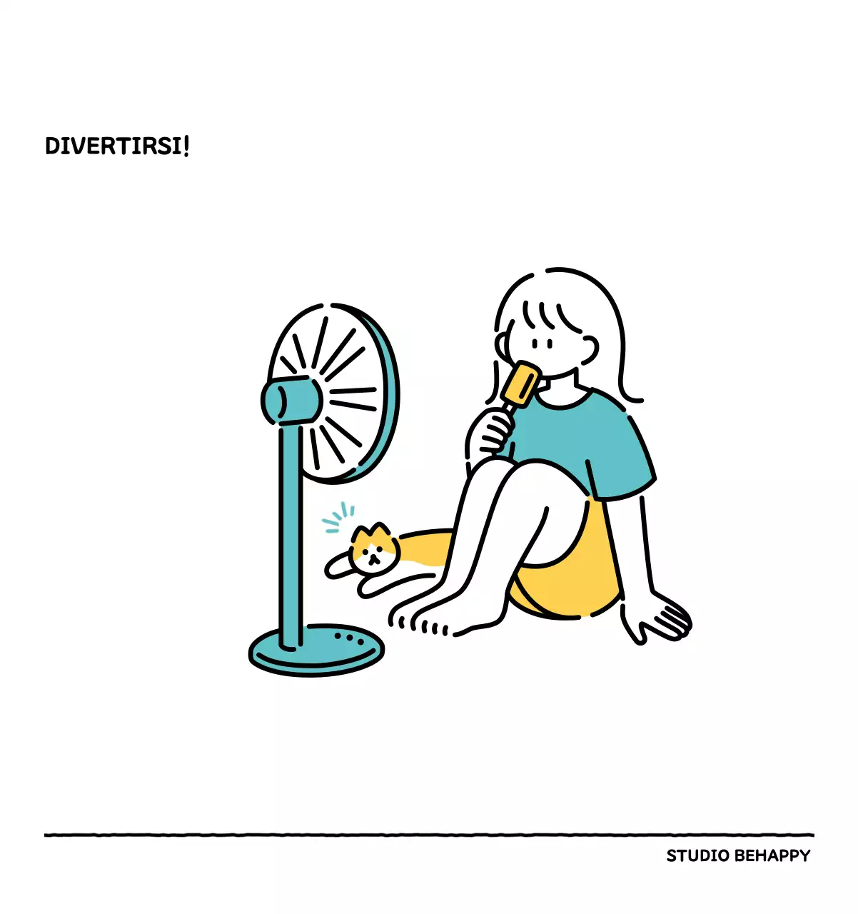 Calendario illustrato con un grazioso stile di linee