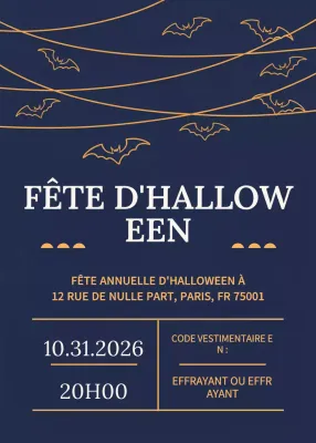 Invitation Halloween rétro marine