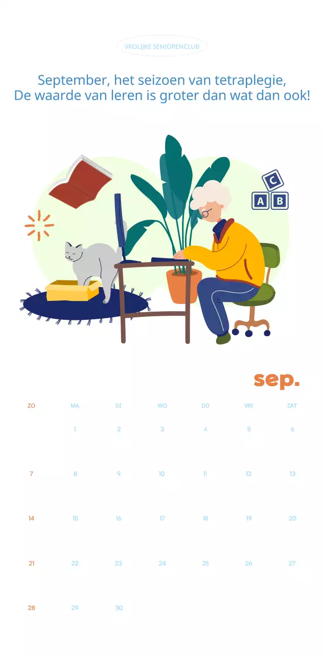 Zakelijke kalender met leuke illustraties