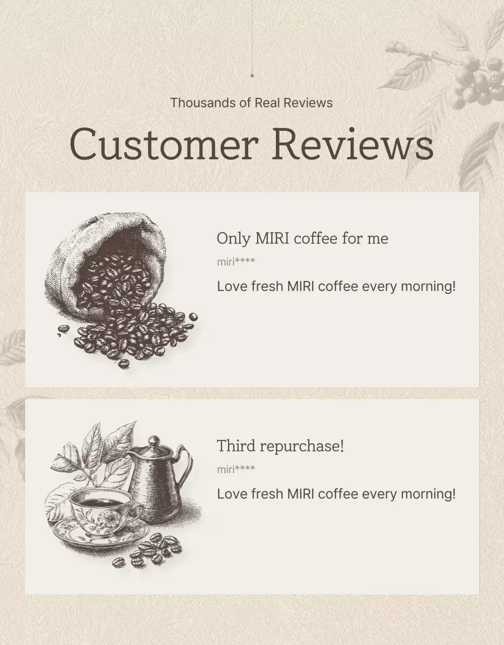 Cartaz de propaganda de café vintage bege