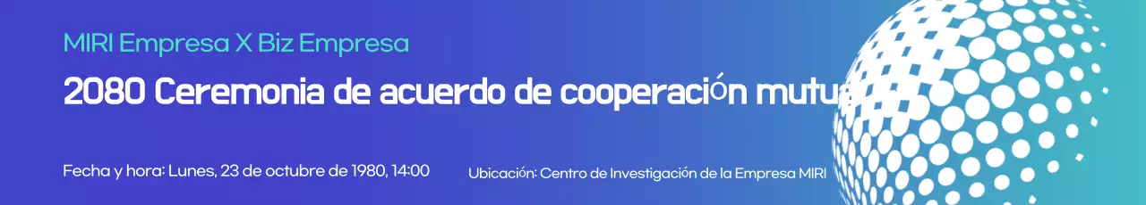 Un sencillo anuncio de acuerdo comercial en morado y menta