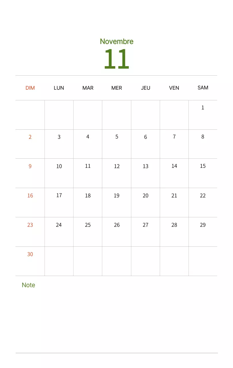 Calendrier du Nouvel An avec illustrations chaleureuses