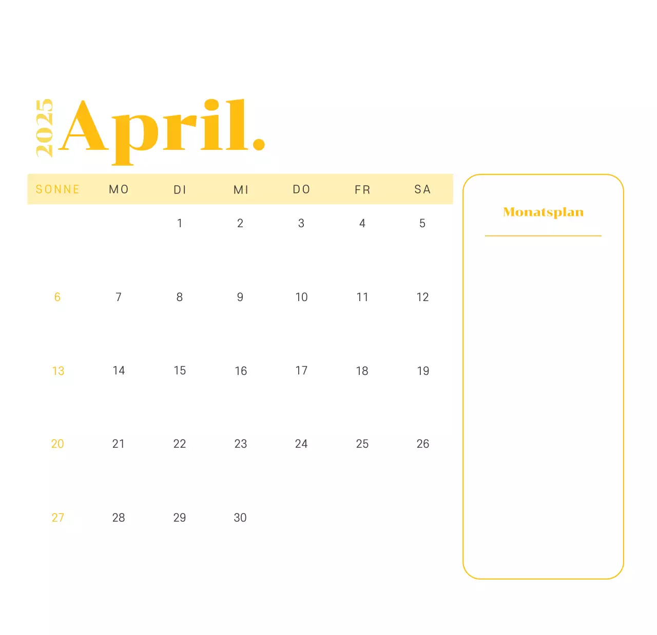 Kalender mit Jugendillustrationen auf gelb-grünem Hintergrund