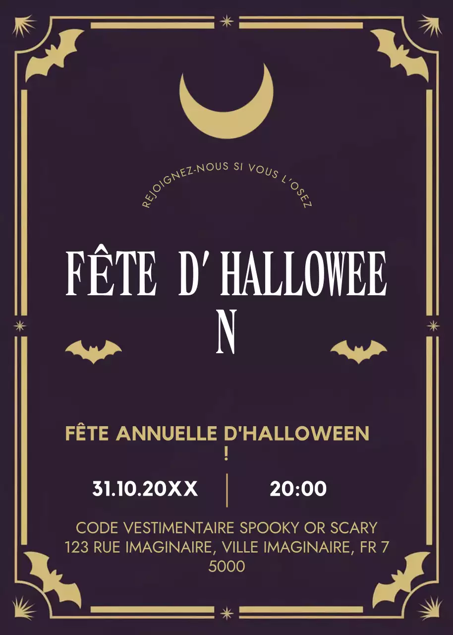 invitation gothique noire pour Halloween