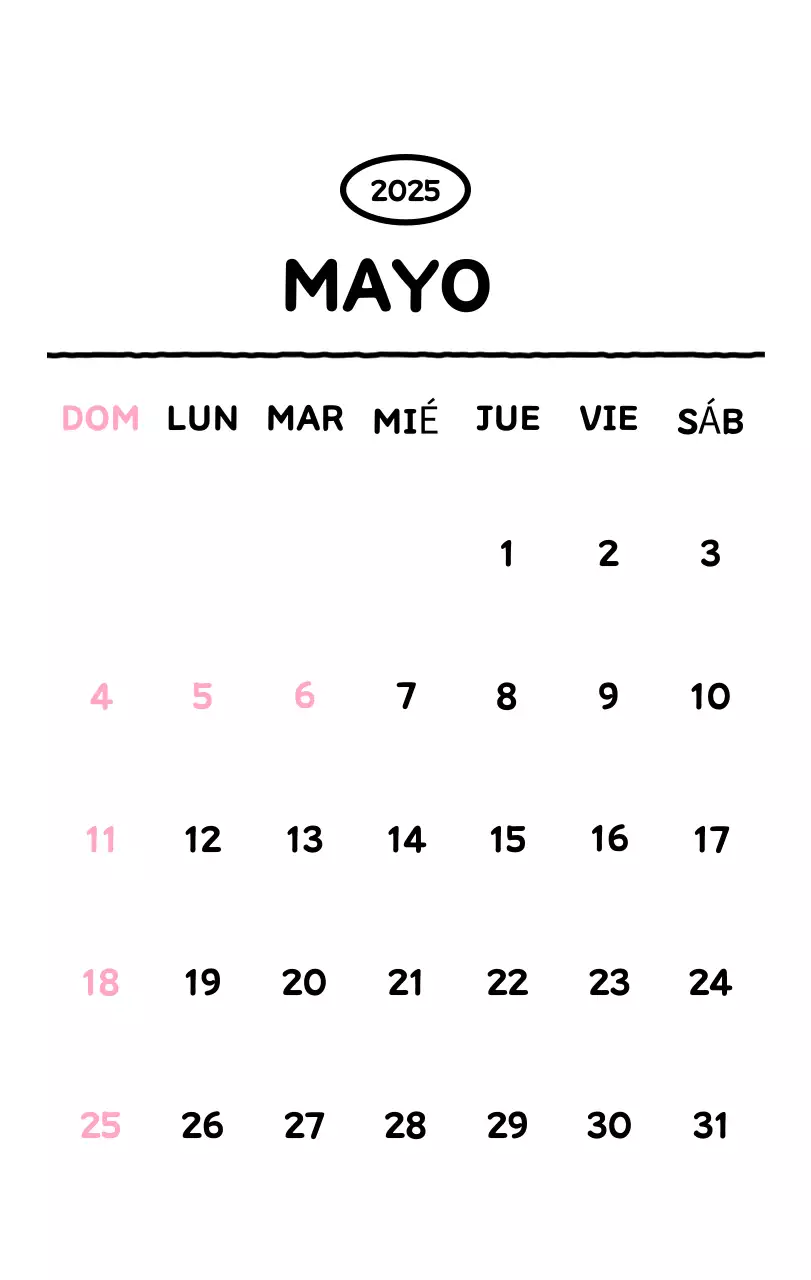Calendario ilustrado con un bonito estilo de líneas