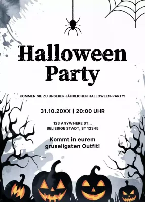 schwarze Gothic-Halloween-Einladung