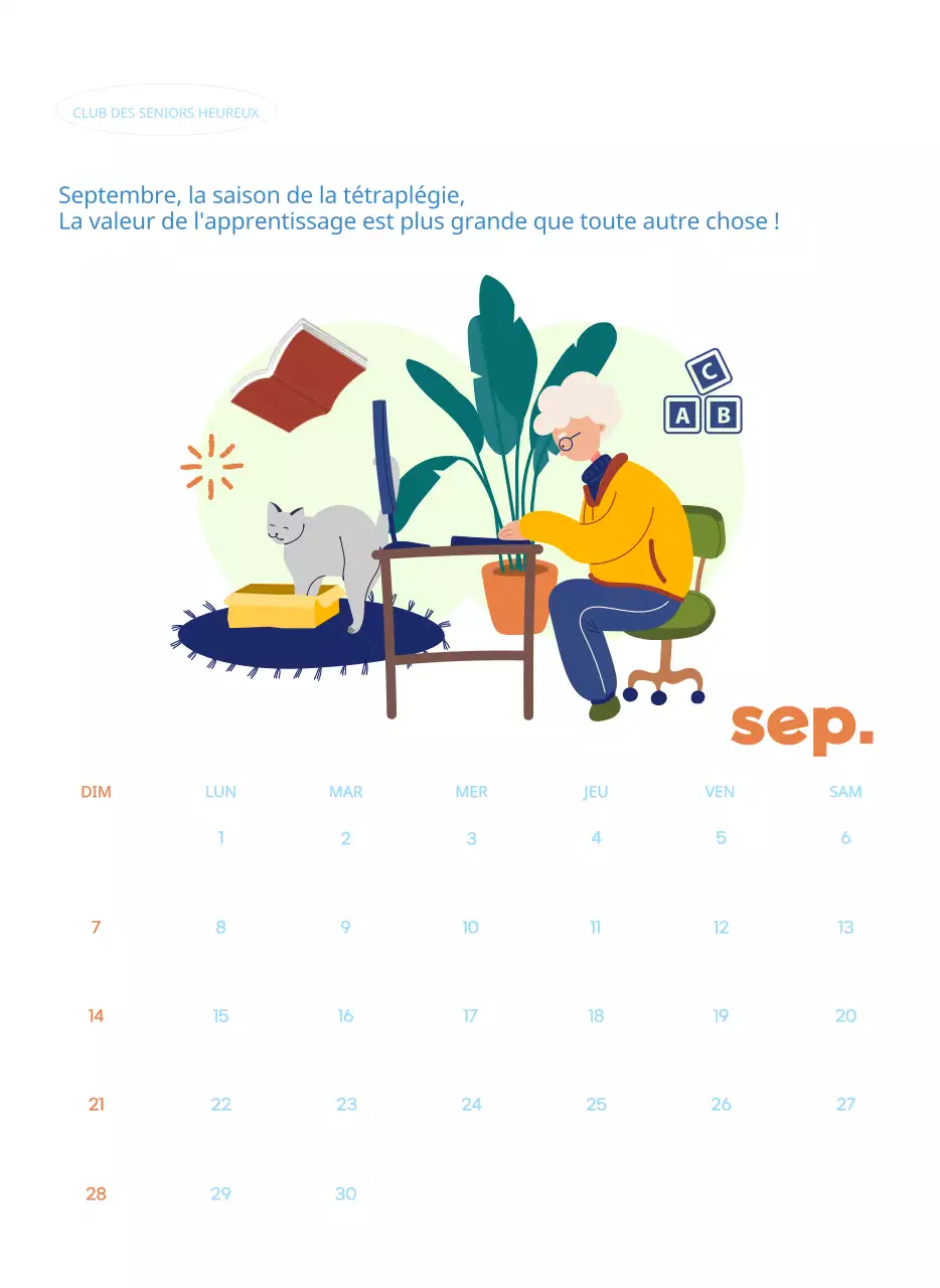 Calendrier d'entreprise avec de jolies illustrations