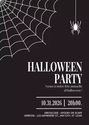 Invitation gothique noire pour Halloween