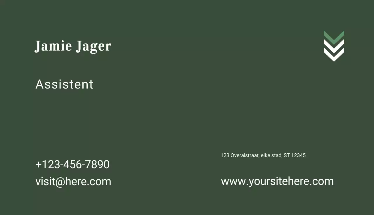 groen minimaal visitekaartje