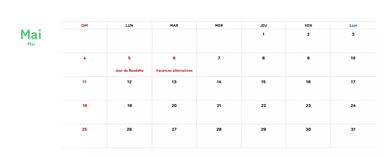 Calendrier du Nouvel An avec illustrations chaleureuses