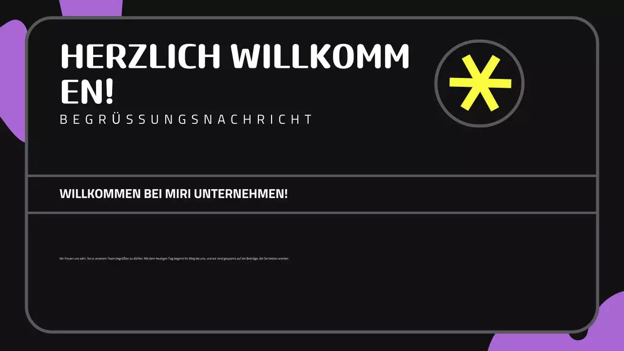 Schwarz Lila Niedlich Neue Mitarbeiter Onboarding Präsentation