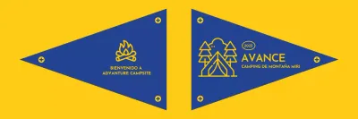 Diseñar un camping con iconos ilustrados