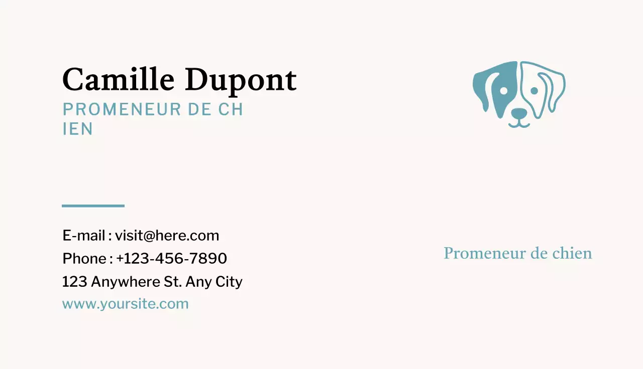 Carte de visite minimale beige