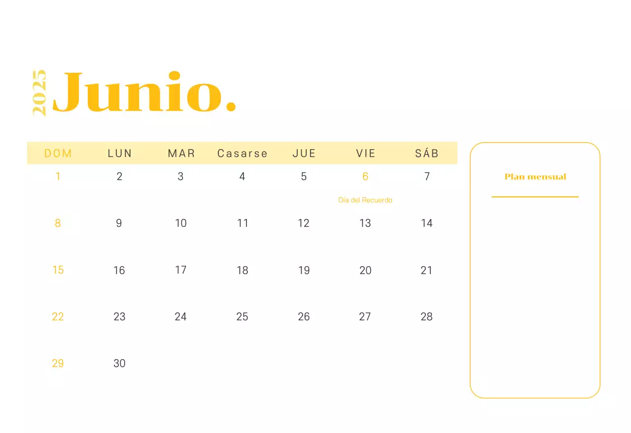 Calendario con ilustraciones juveniles sobre fondo amarillo verdoso