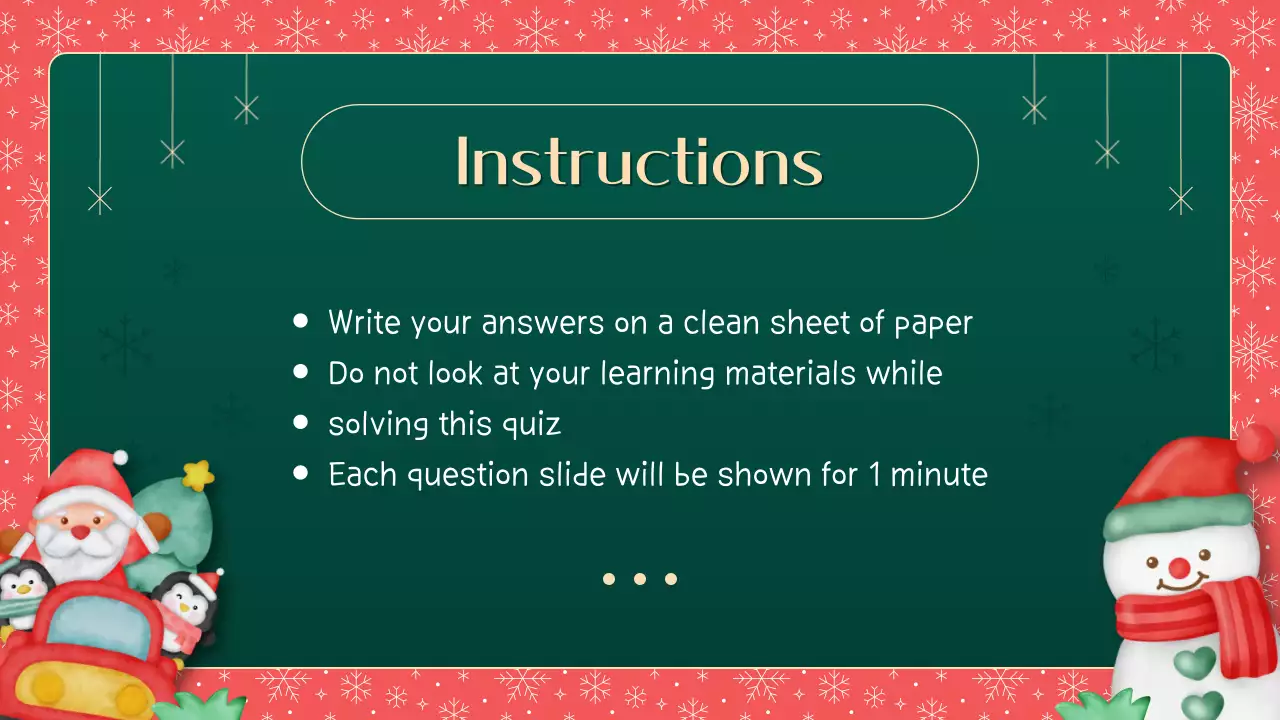 Red Traditional Christmas Quiz Event Presentation