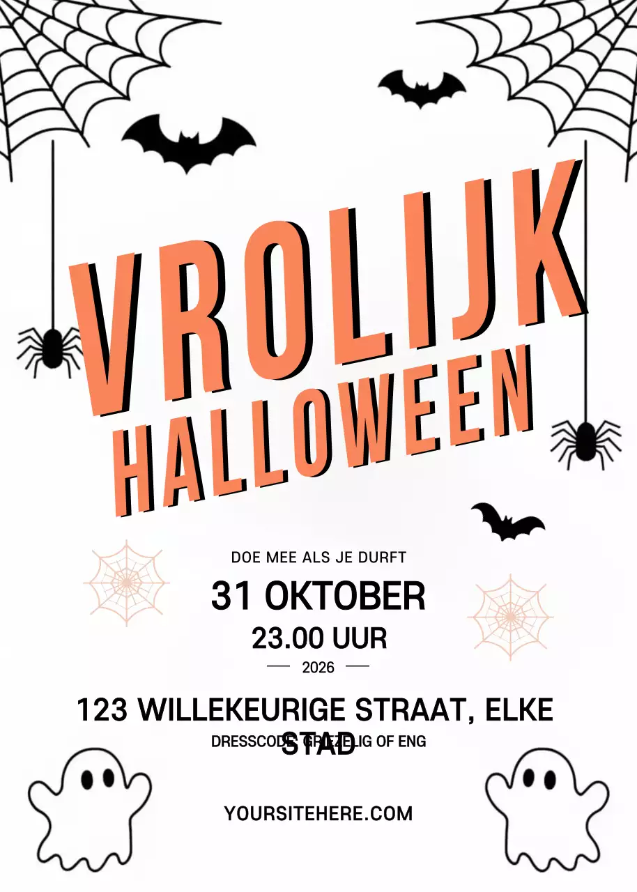 Oranje Trendy Halloween Uitnodiging