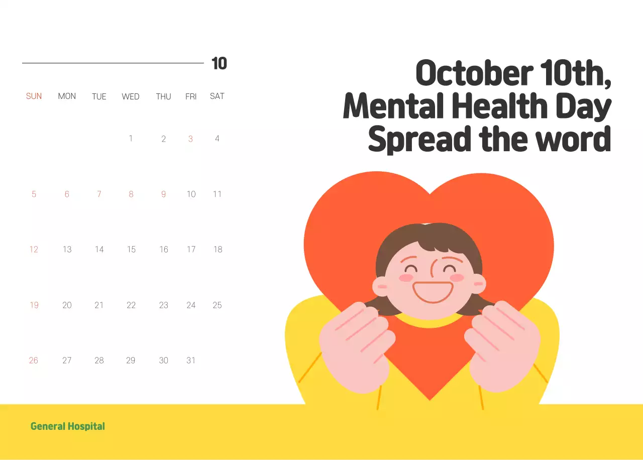 A holiday hospital with health and family themed illustrations and colorful accents