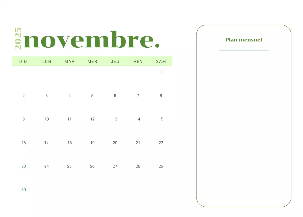 Calendrier avec illustrations de jeunes sur fond jaune-vert