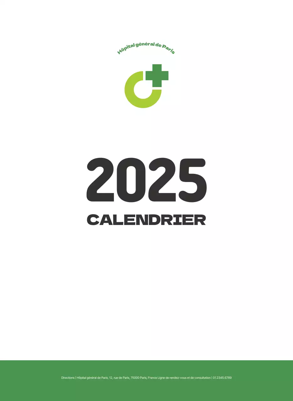 Un hôpital festif avec des illustrations sur le thème de la santé et de la famille et des accents colorés.