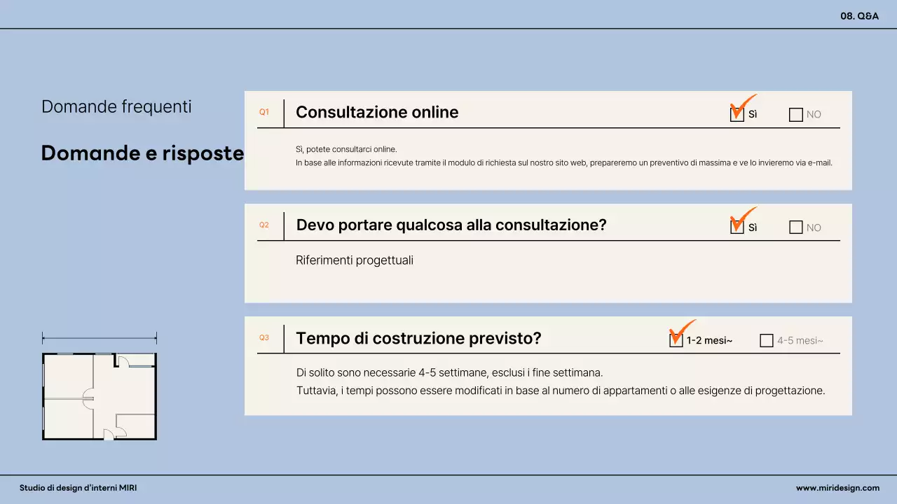 Annuncio di interni moderni arancioni