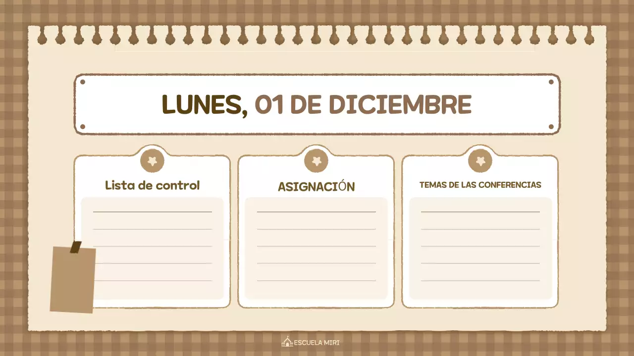 agenda de clase vintage beige