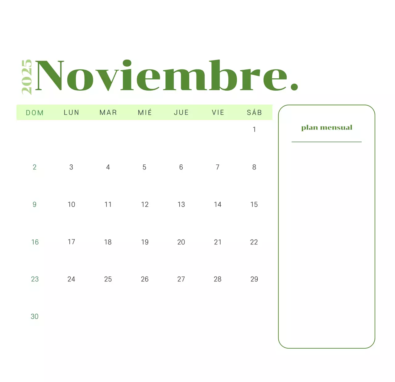 Calendario con ilustraciones juveniles sobre fondo amarillo verdoso
