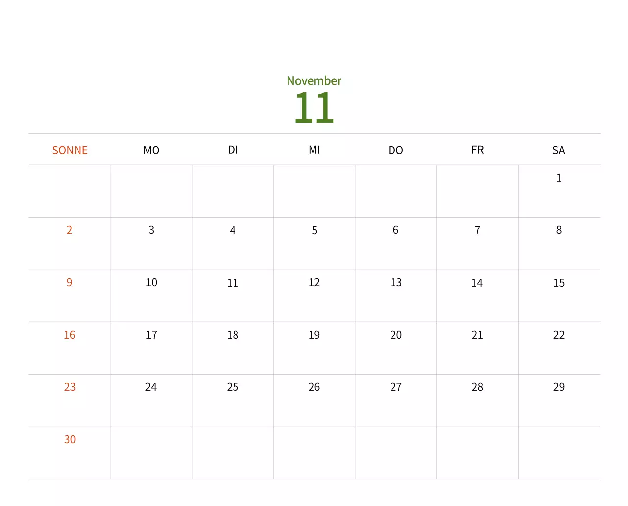 Neujahrskalender mit warmen Illustrationen