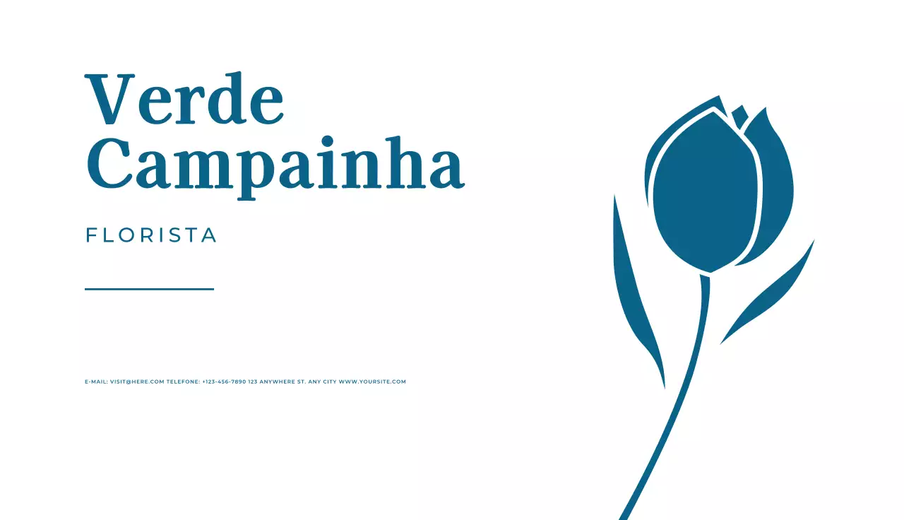 cartão de visita florista minimalista azul