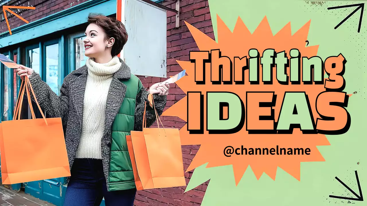 Orange Trendy Thrifting Guide YouTube Thumbnail