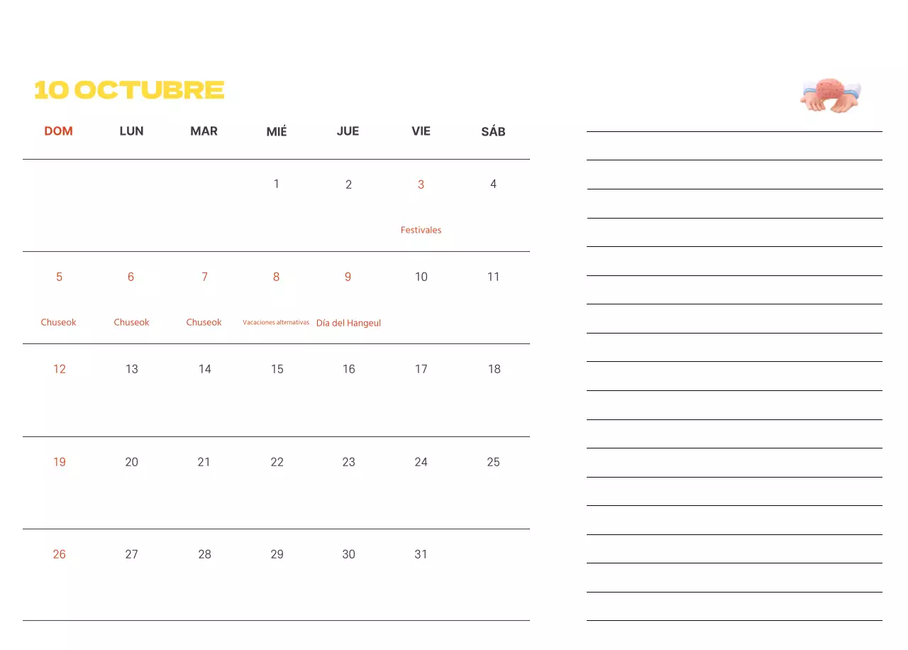 Un hospital festivo con ilustraciones de temática sanitaria y familiar y acentos de color