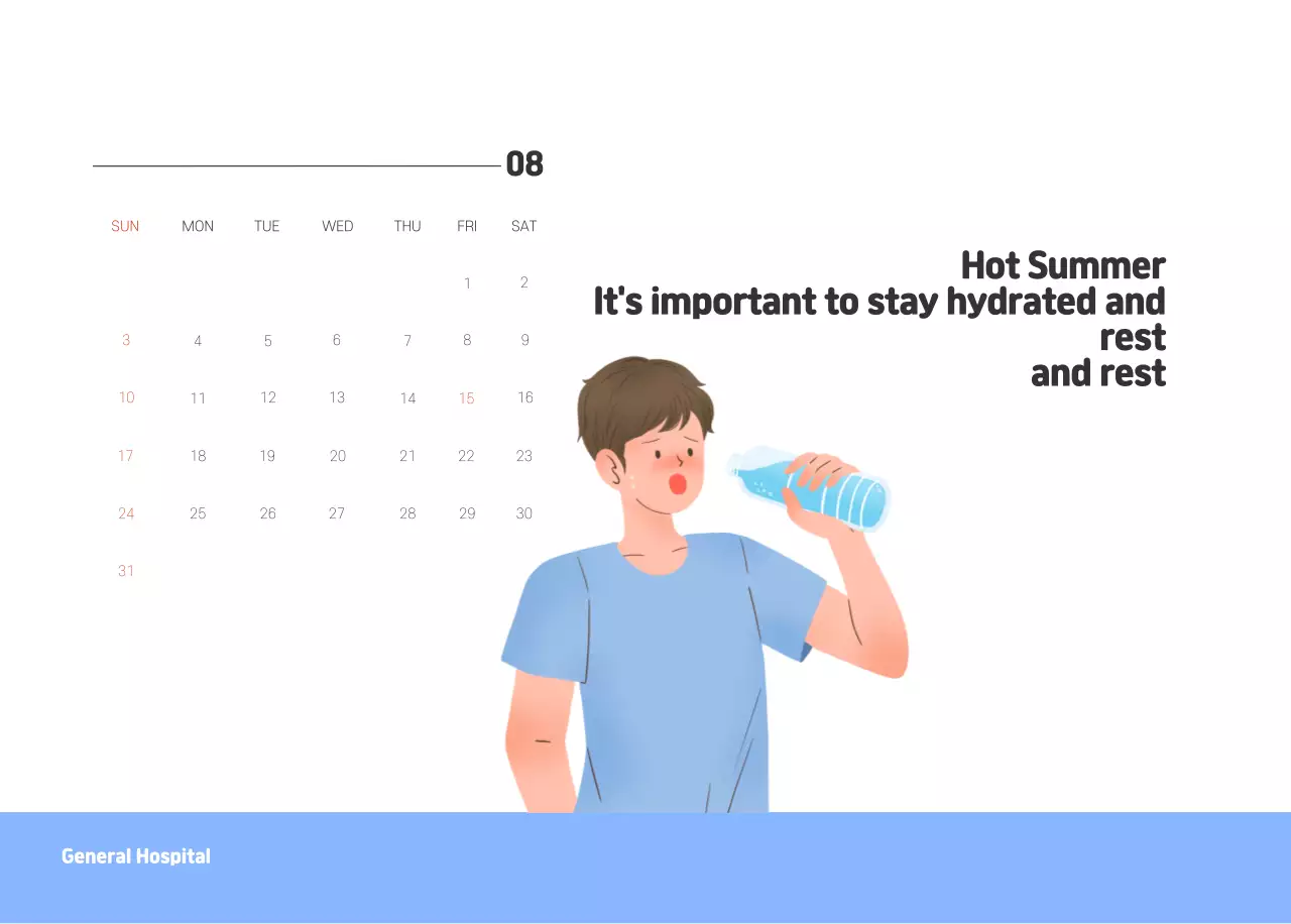 A holiday hospital with health and family themed illustrations and colorful accents